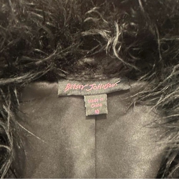 🔥 Betsey Johnson Sequin Penny Lane Fur Jacket - Picture 5 of 5